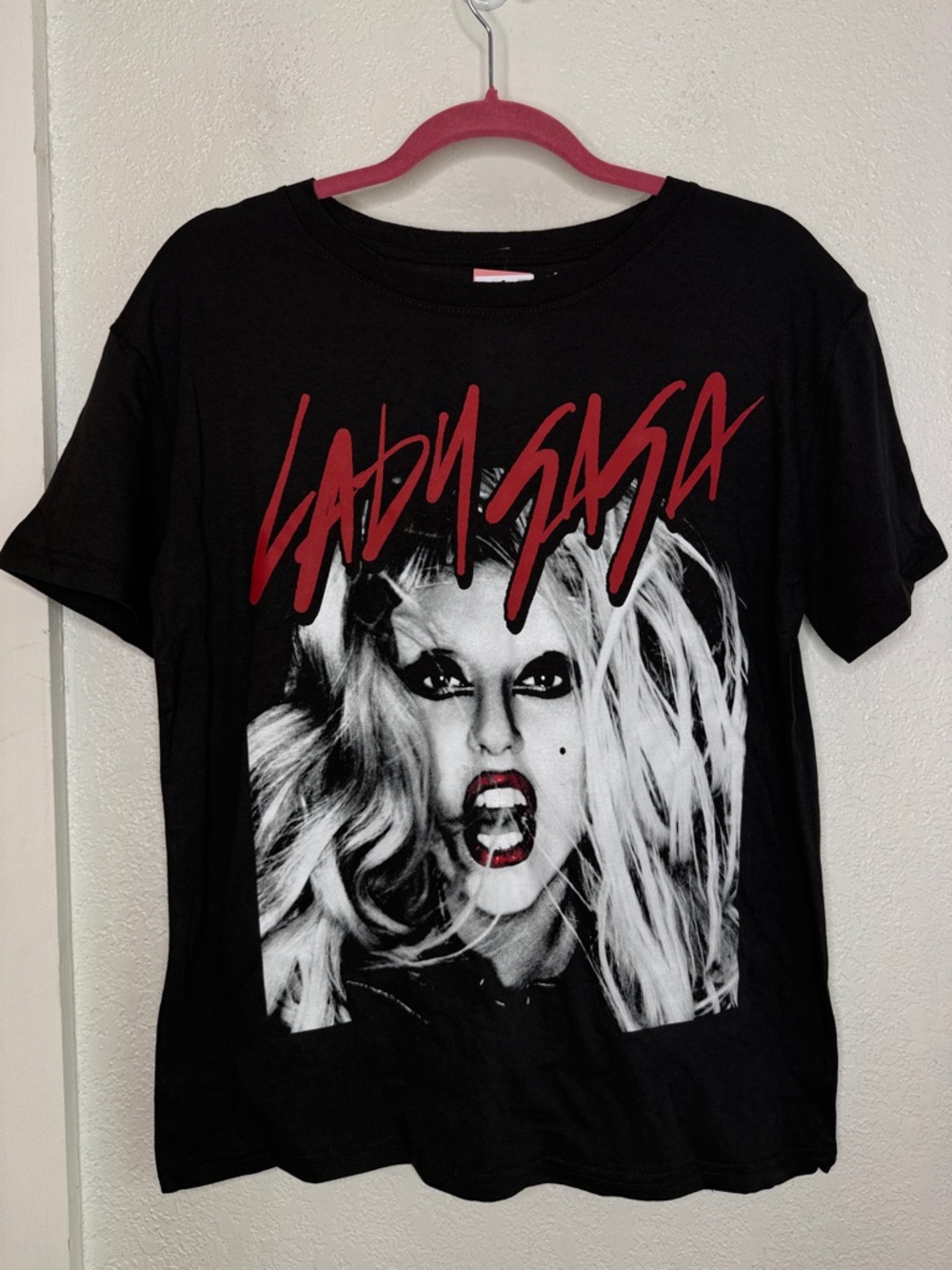 Lady Gaga Graphic Tee Black Short Sleeve Cotton Shirt Size M Born this Way album